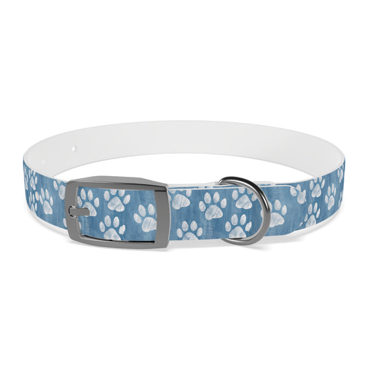 Blue Paw Print Dog Collar