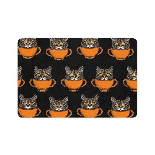Cat in Tea Cup Pet Food Mat