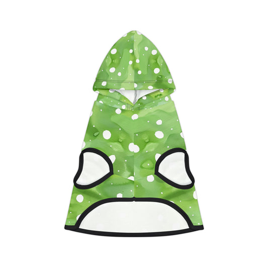 Green Watercolor Polka Dot Pet Hoodie