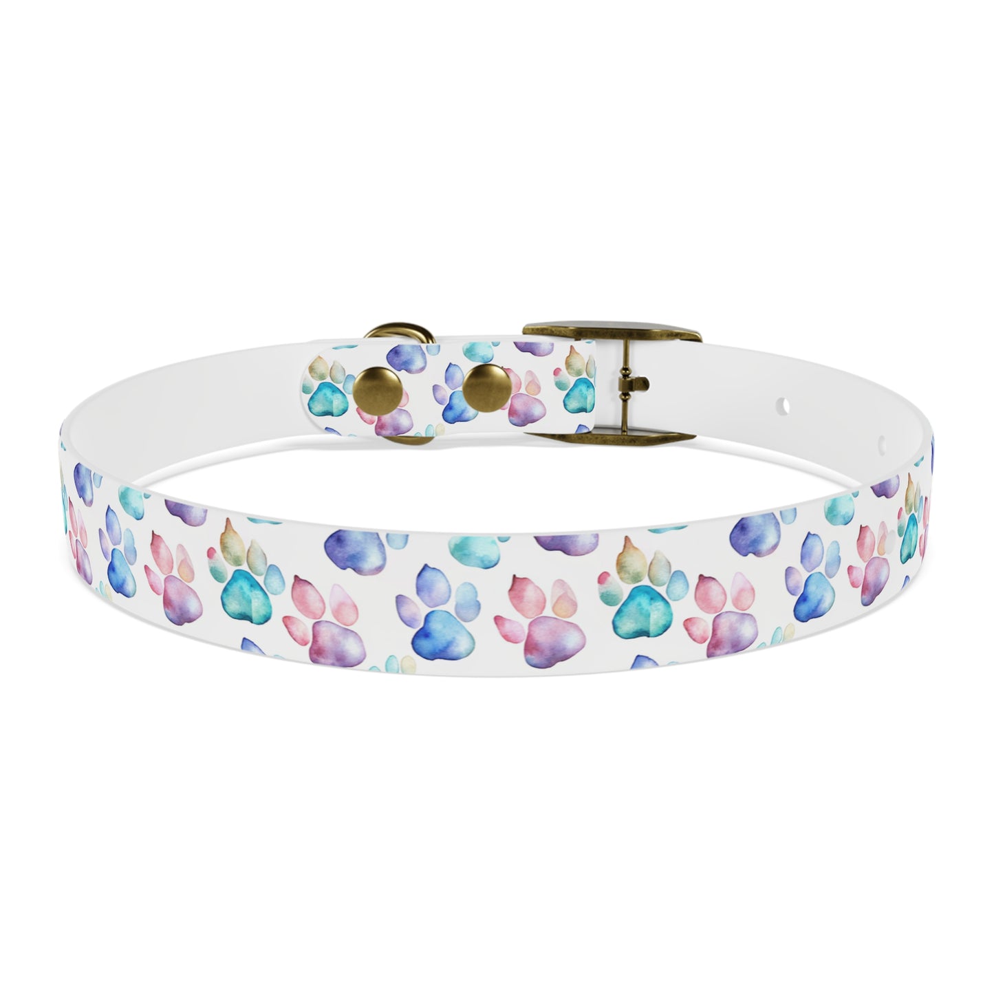 Watercolor Paw Print Dog Collar