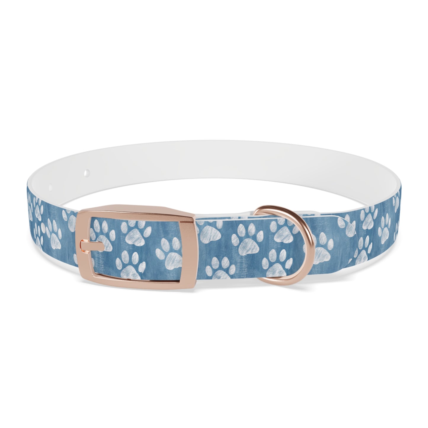 Blue Paw Print Dog Collar