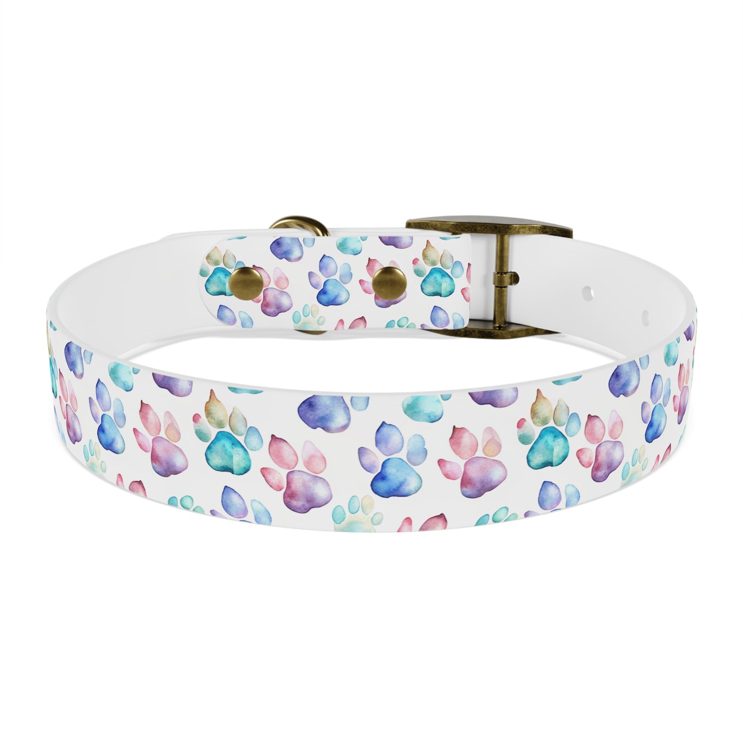 Watercolor Paw Print Dog Collar