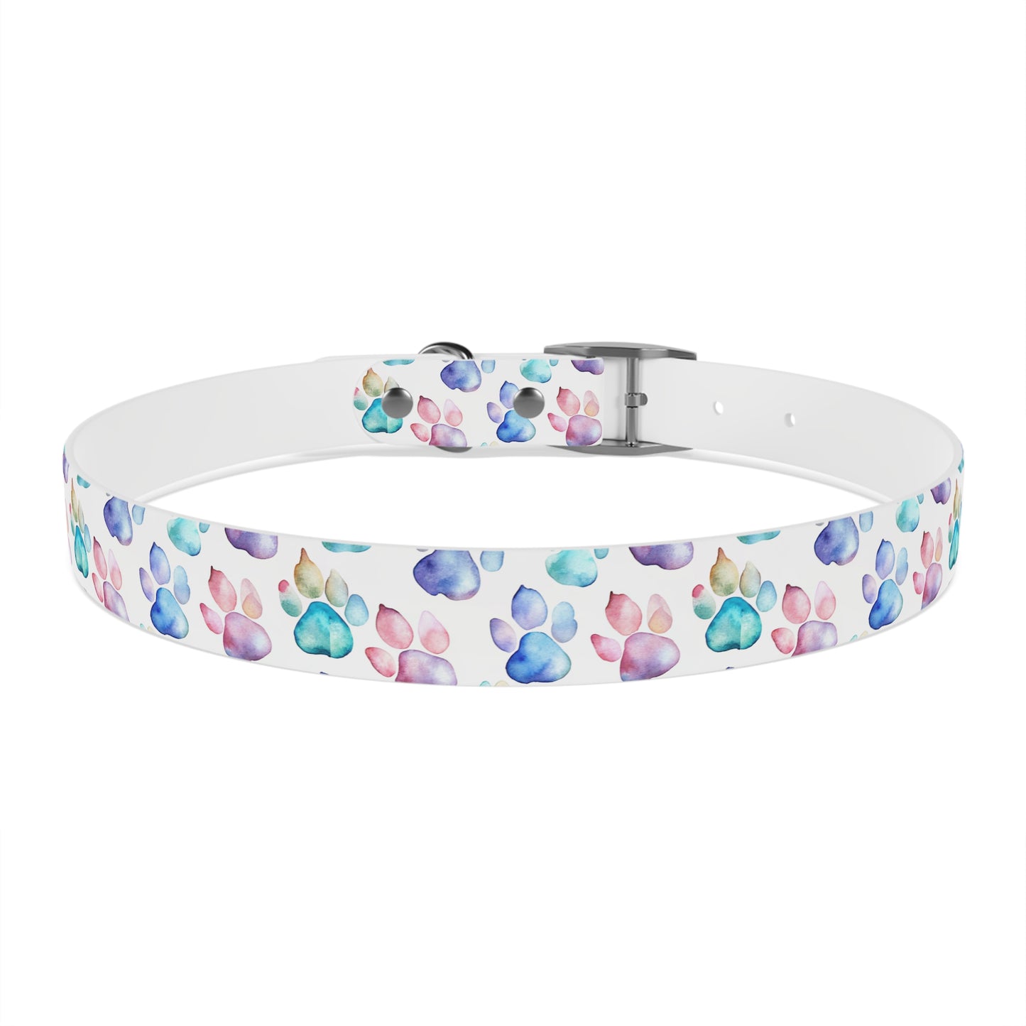 Watercolor Paw Print Dog Collar