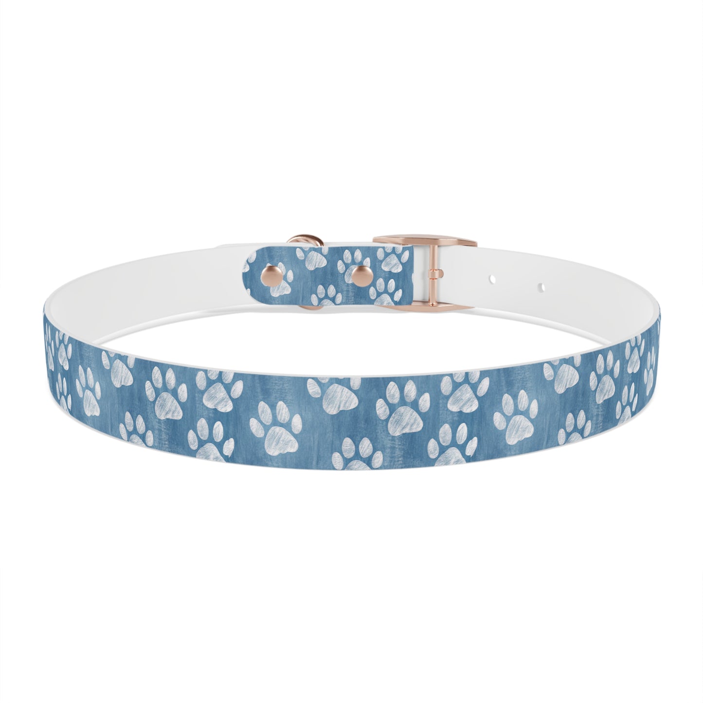 Blue Paw Print Dog Collar