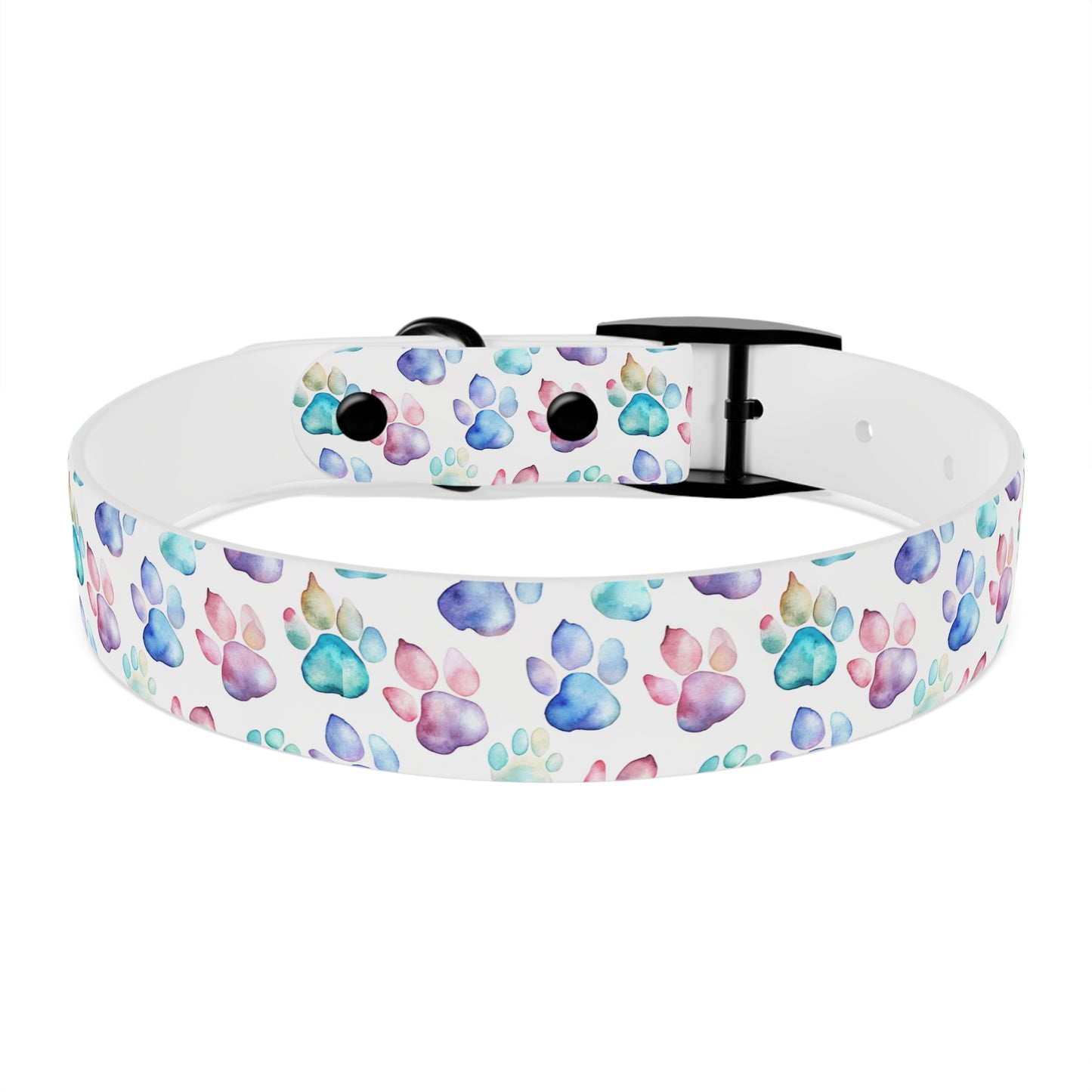 Watercolor Paw Print Dog Collar