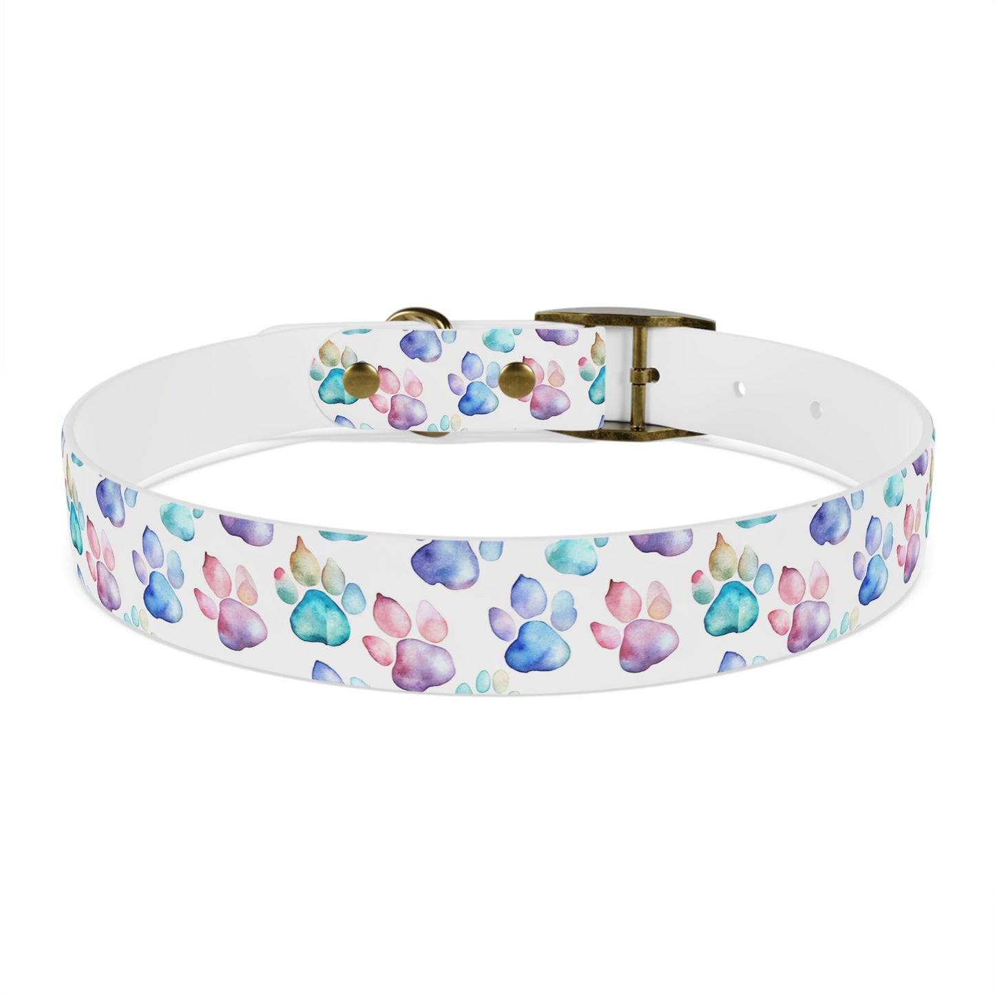 Watercolor Paw Print Dog Collar