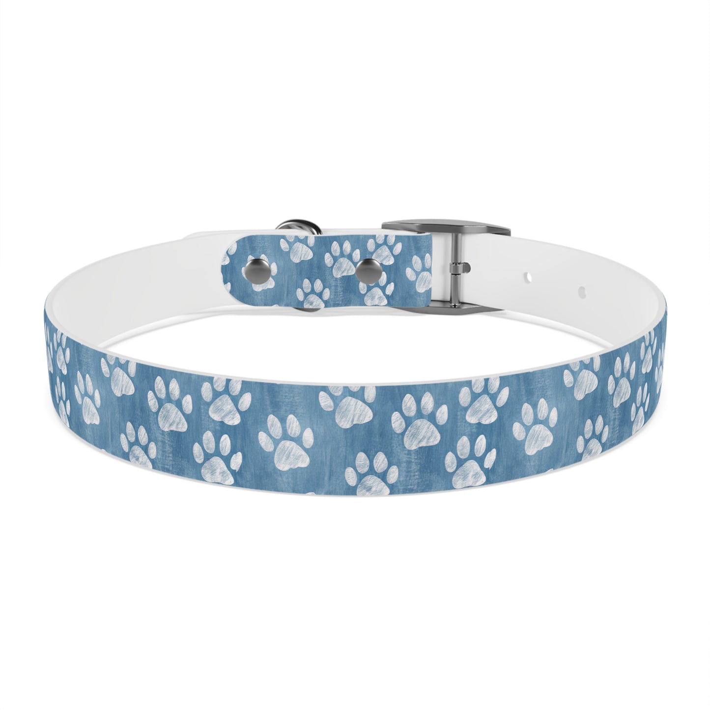 Blue Paw Print Dog Collar