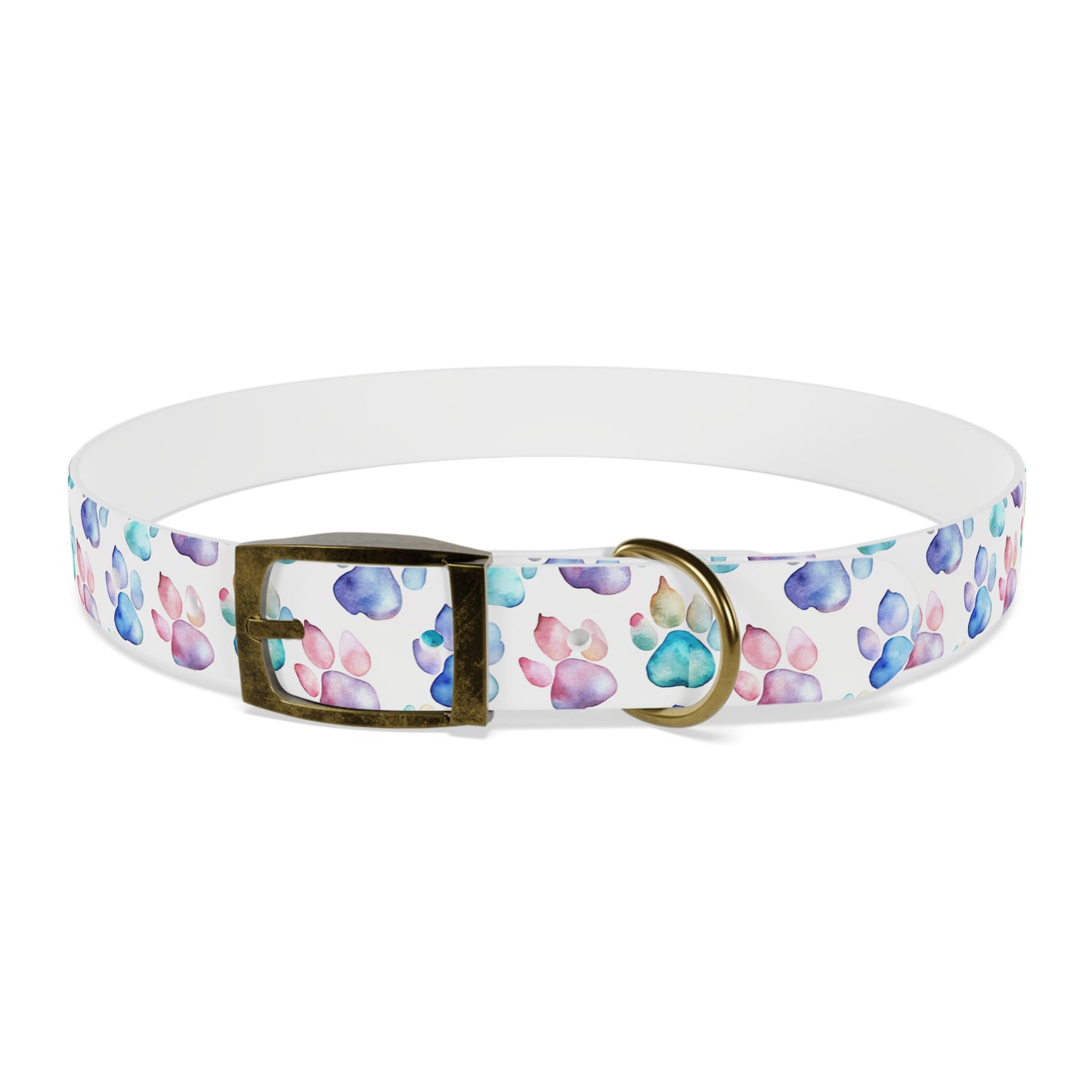 Watercolor Paw Print Dog Collar