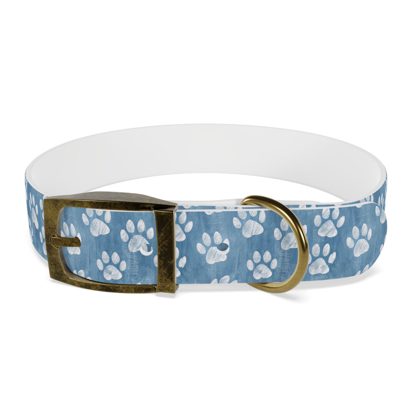 Blue Paw Print Dog Collar