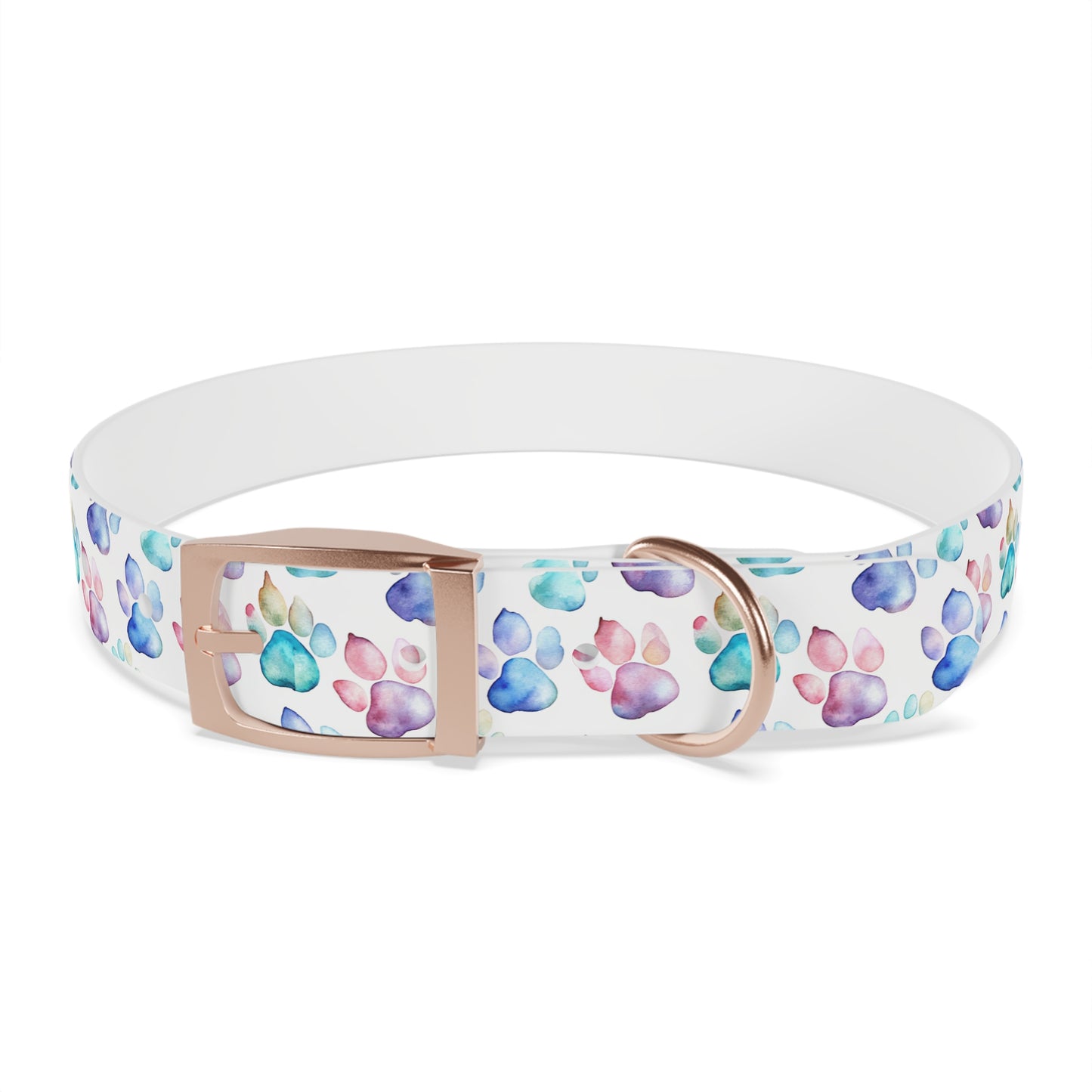 Watercolor Paw Print Dog Collar