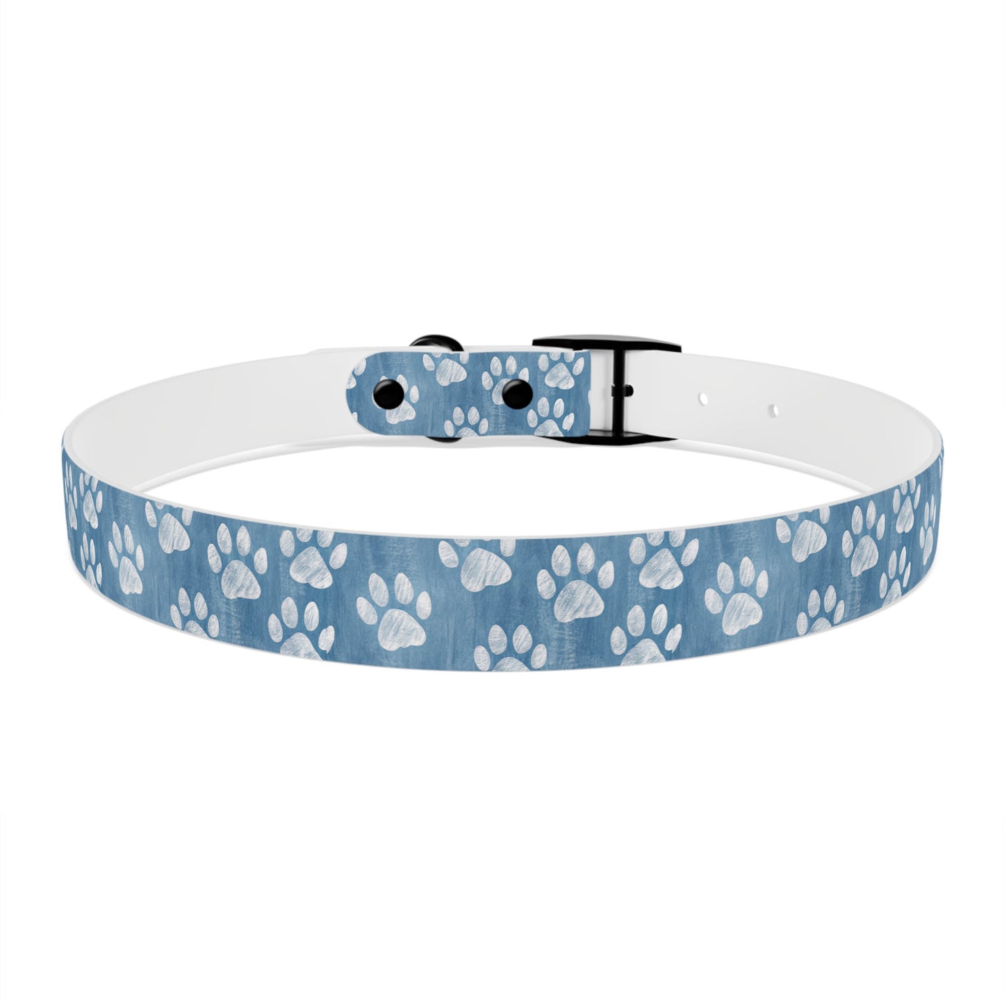 Blue Paw Print Dog Collar