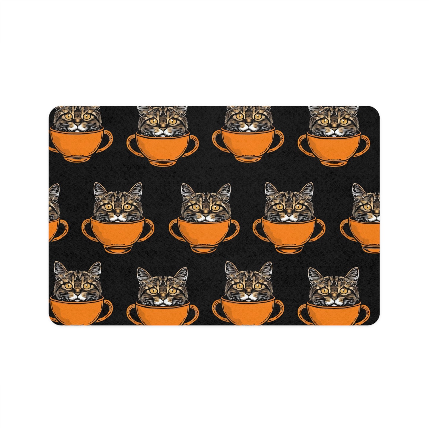 Cat in Tea Cup Pet Food Mat
