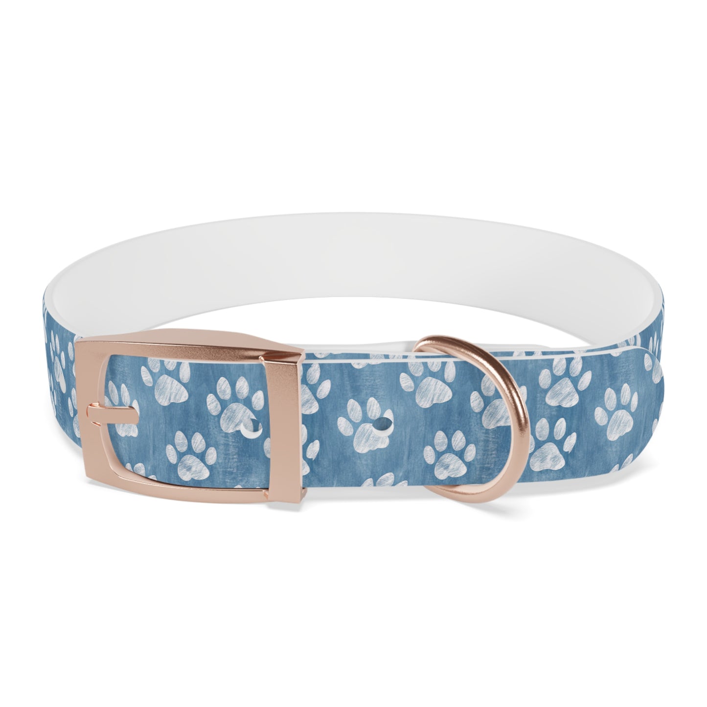 Blue Paw Print Dog Collar