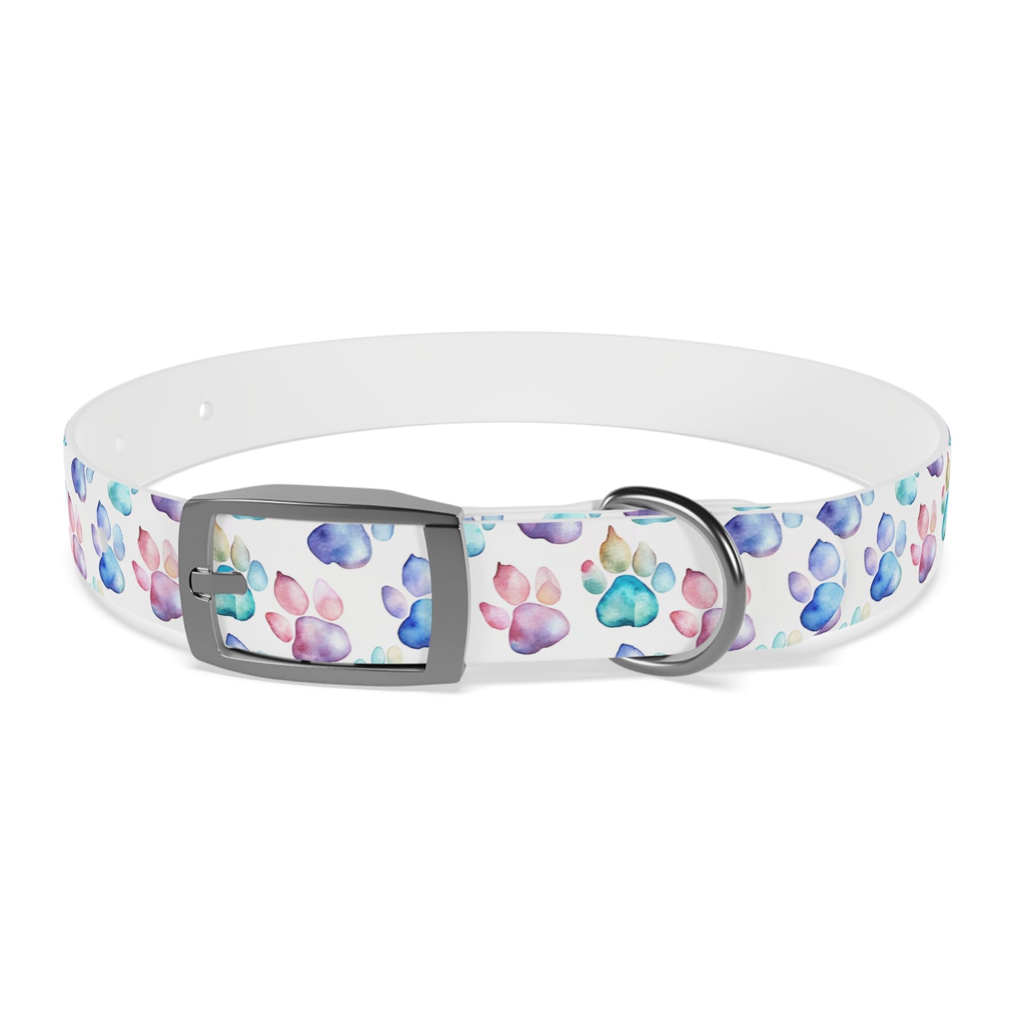 Watercolor Paw Print Dog Collar