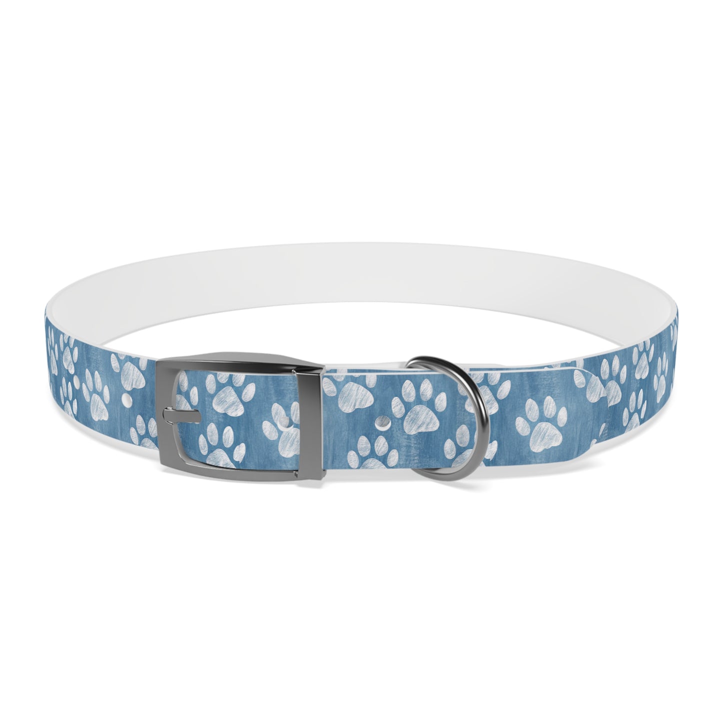 Blue Paw Print Dog Collar