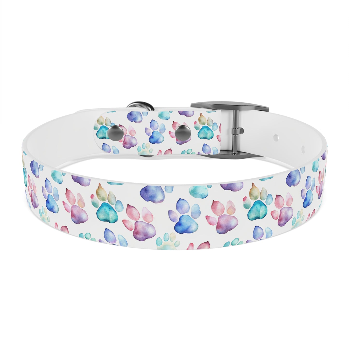 Watercolor Paw Print Dog Collar