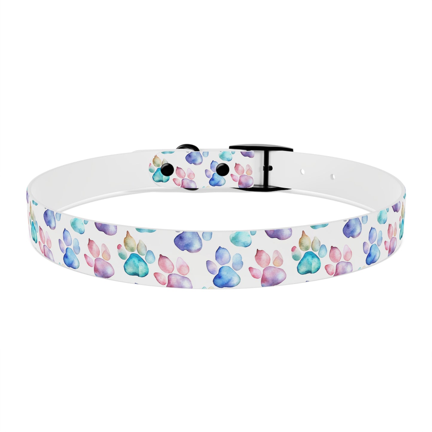 Watercolor Paw Print Dog Collar