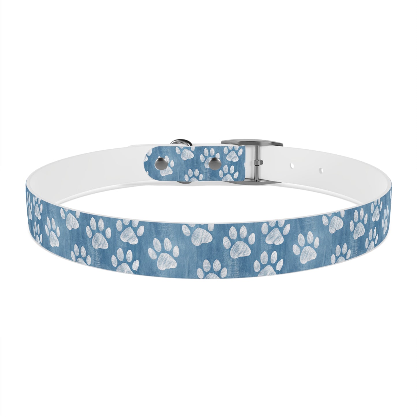Blue Paw Print Dog Collar
