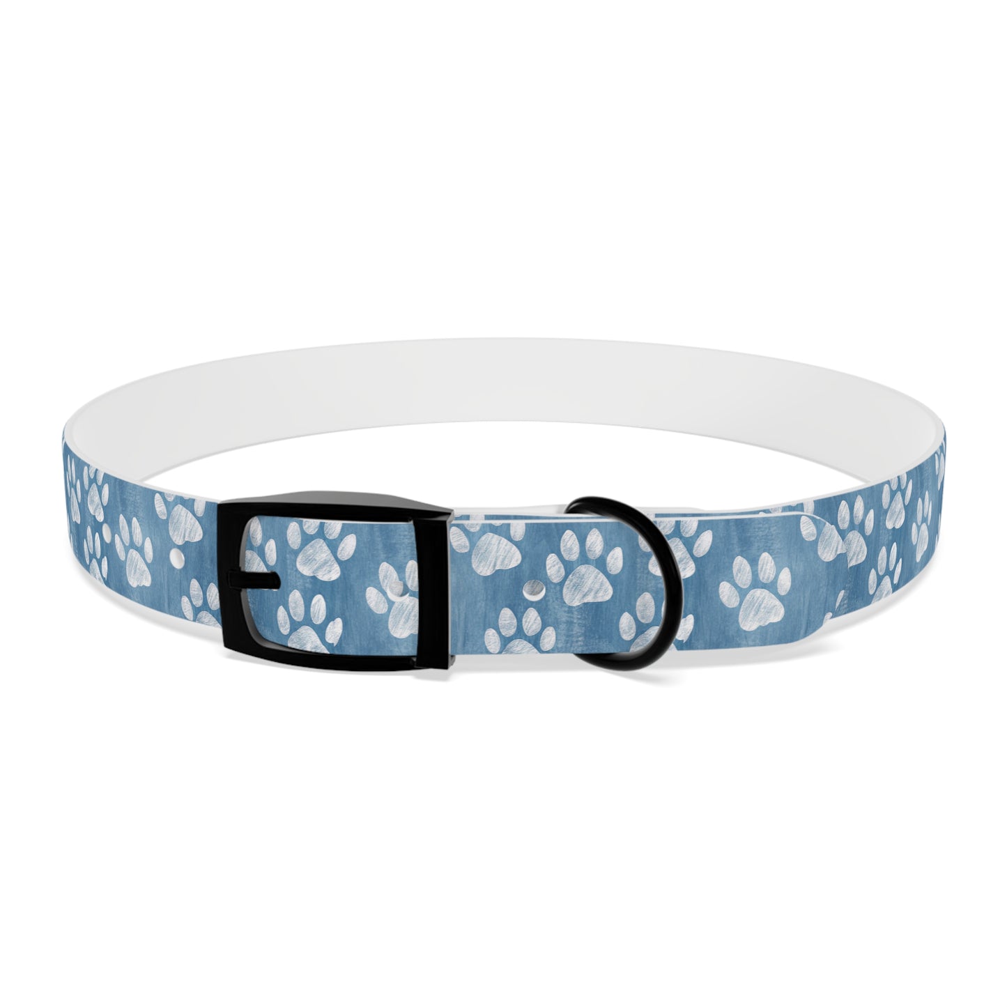 Blue Paw Print Dog Collar