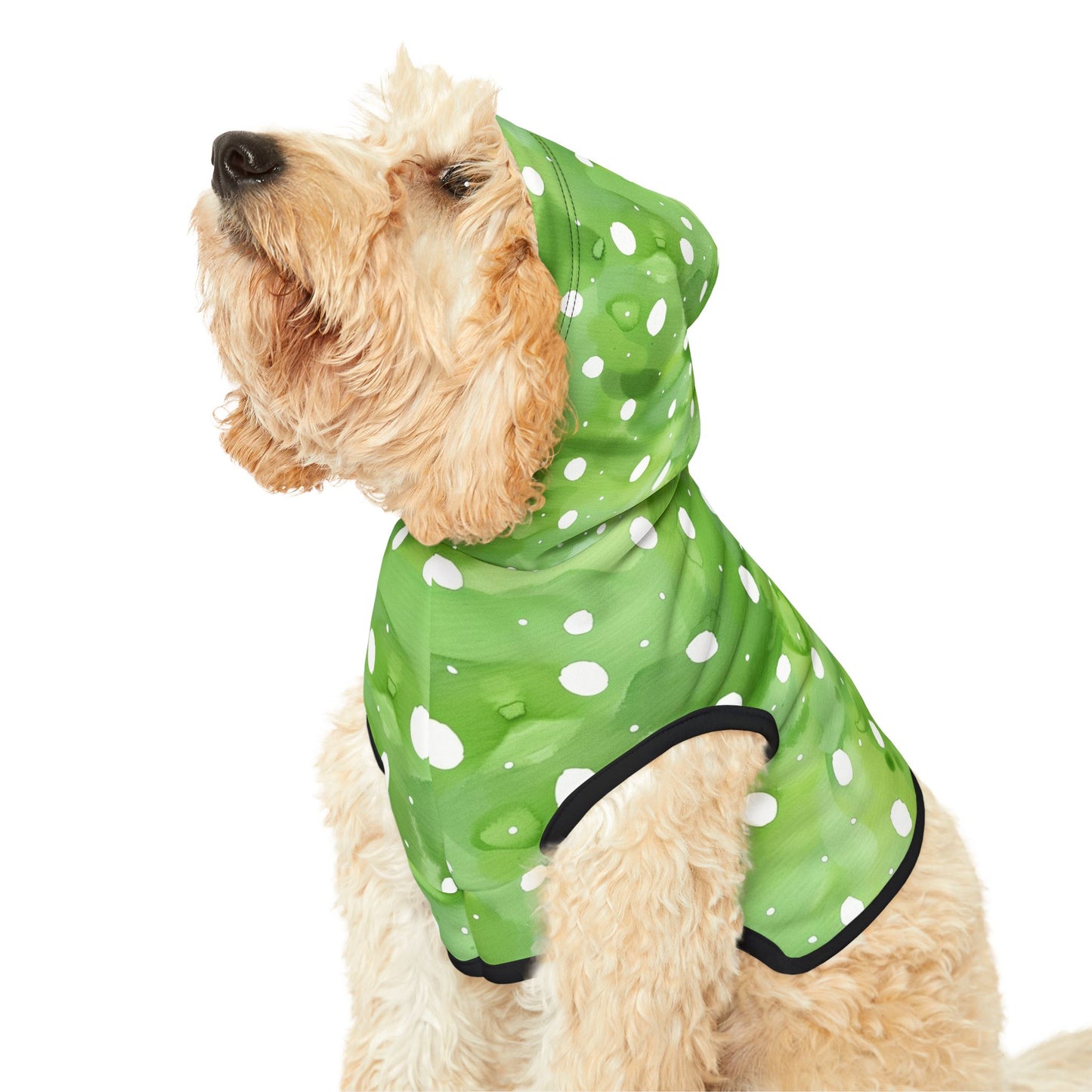 Green Watercolor Polka Dot Pet Hoodie