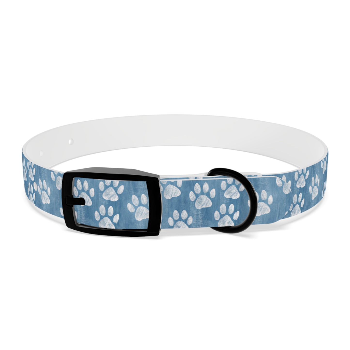 Blue Paw Print Dog Collar