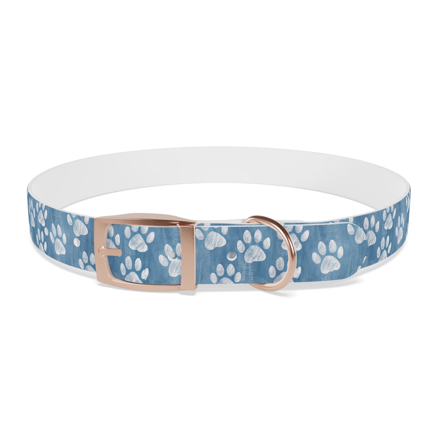Blue Paw Print Dog Collar