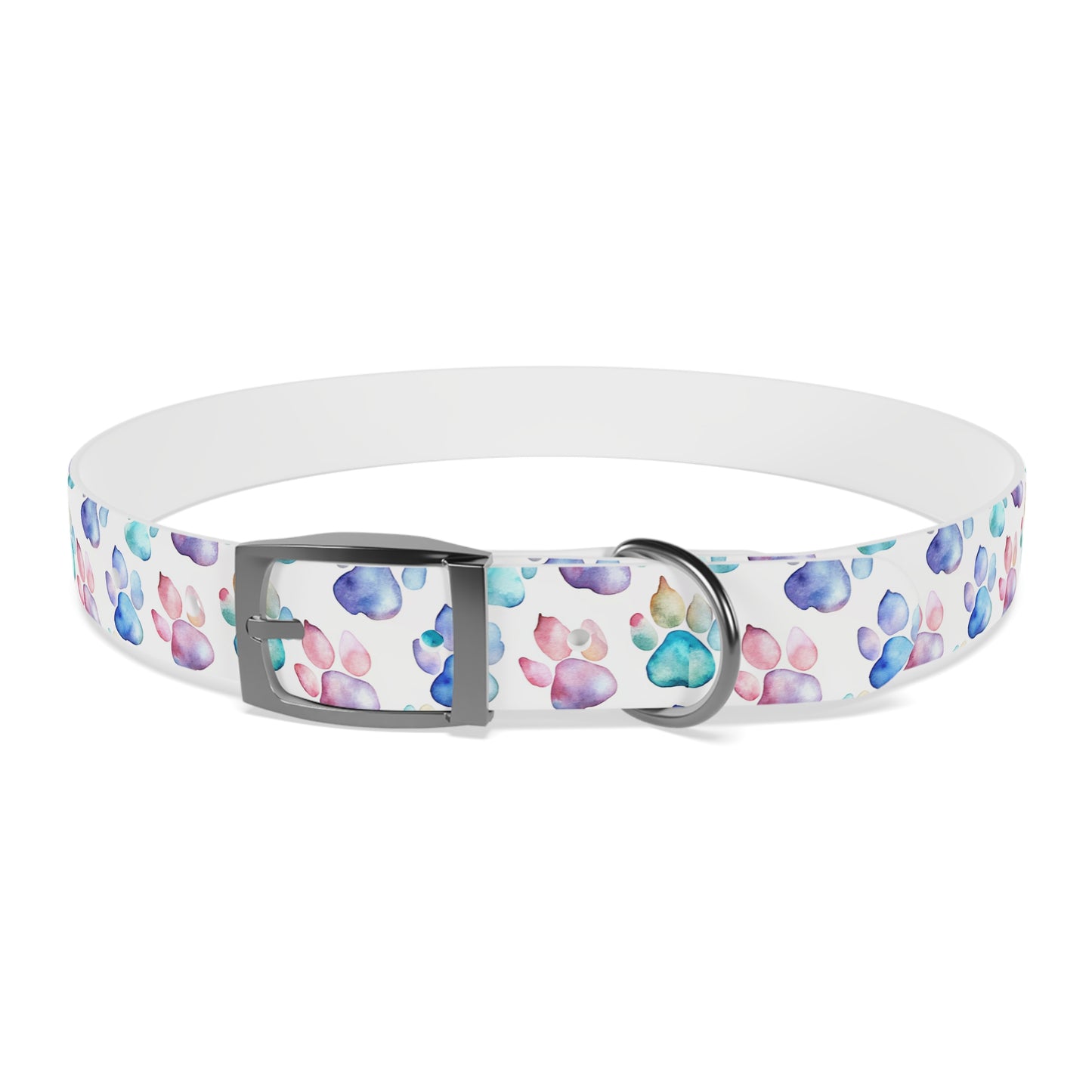 Watercolor Paw Print Dog Collar