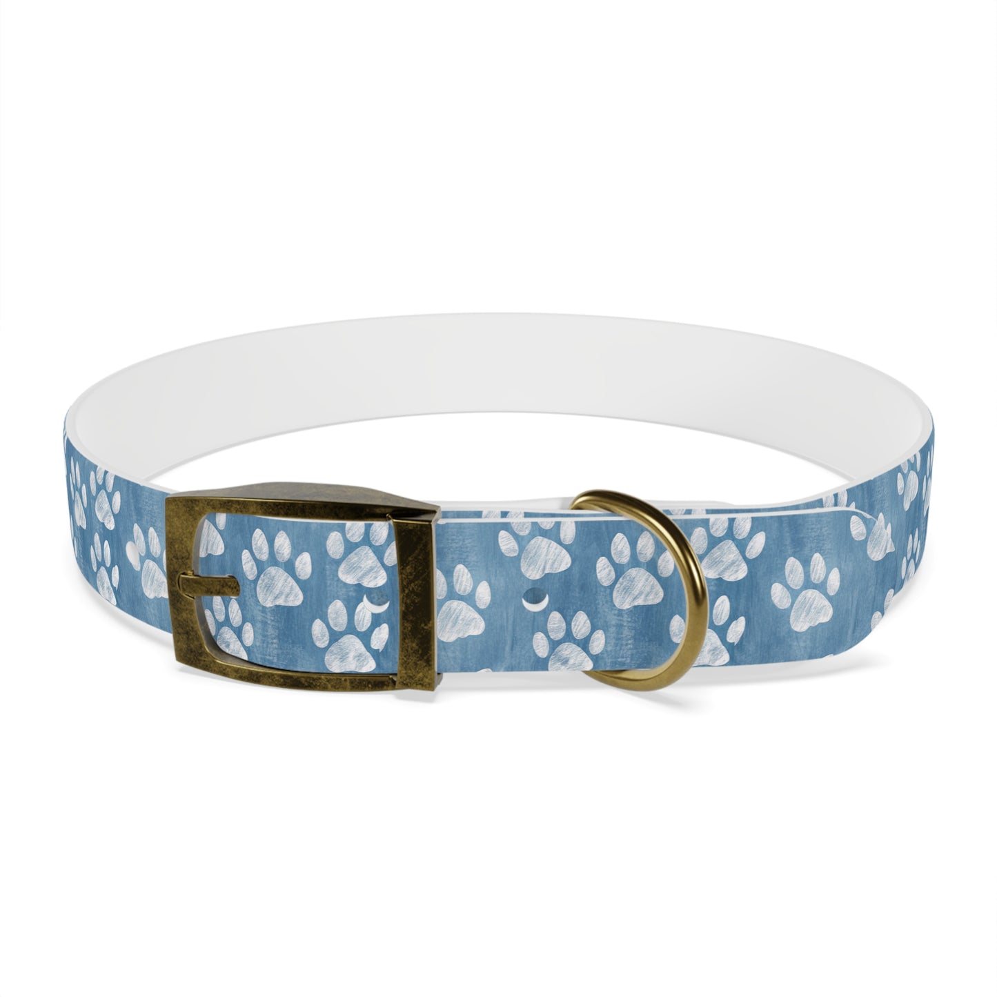 Blue Paw Print Dog Collar