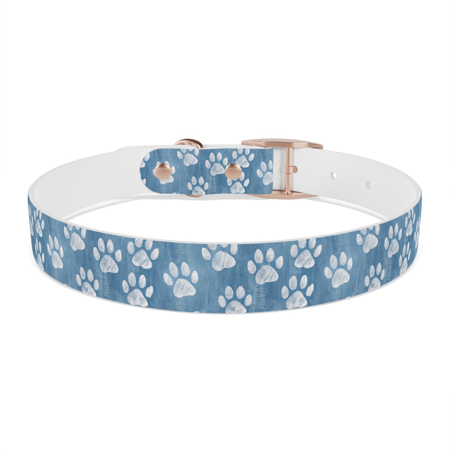 Blue Paw Print Dog Collar