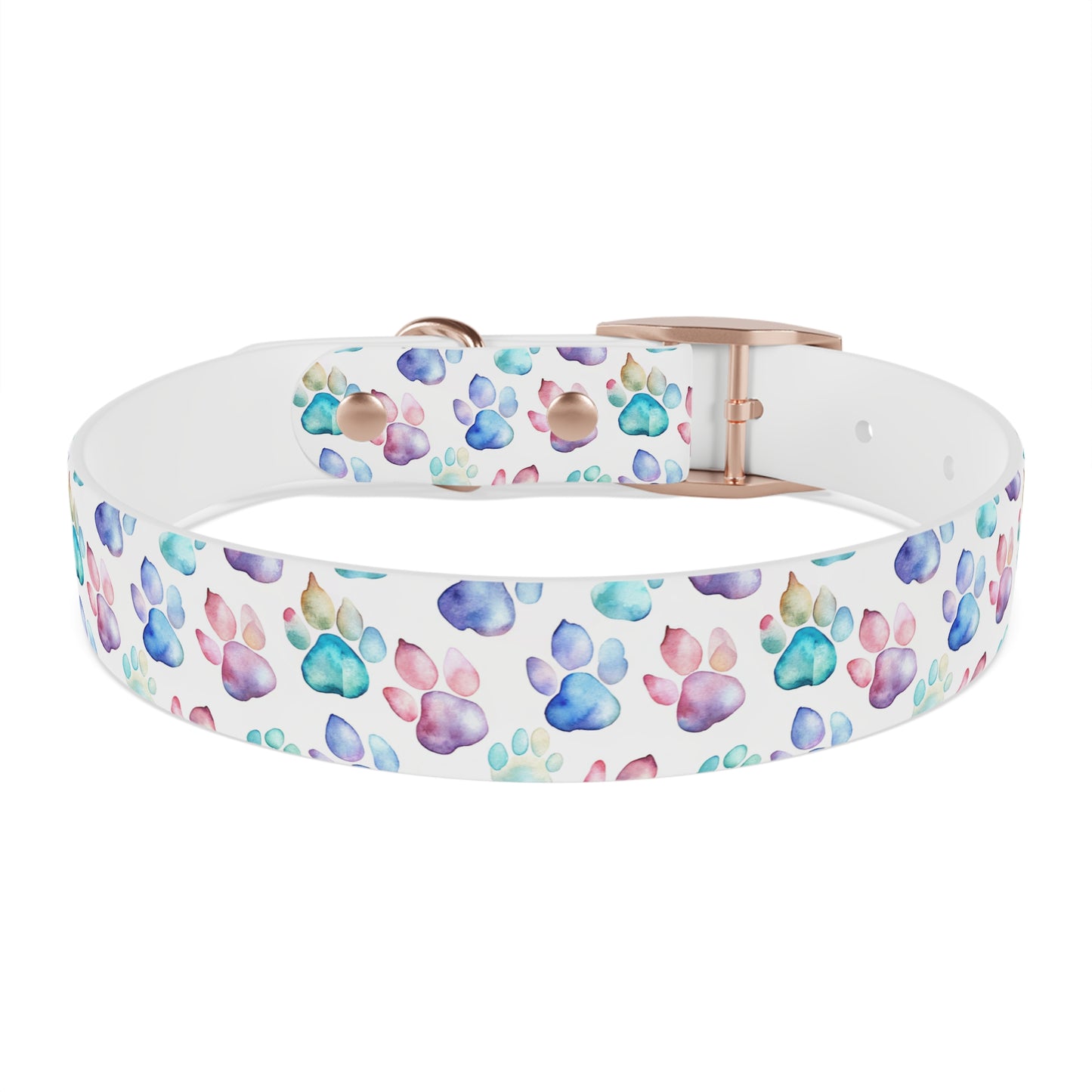 Watercolor Paw Print Dog Collar