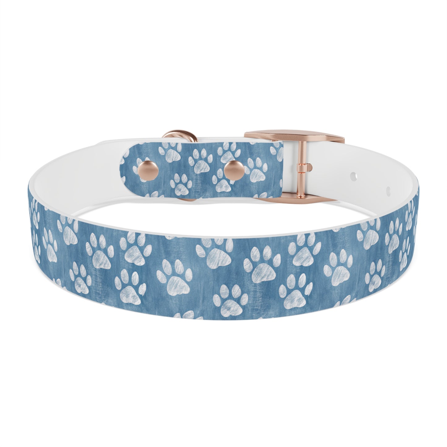 Blue Paw Print Dog Collar