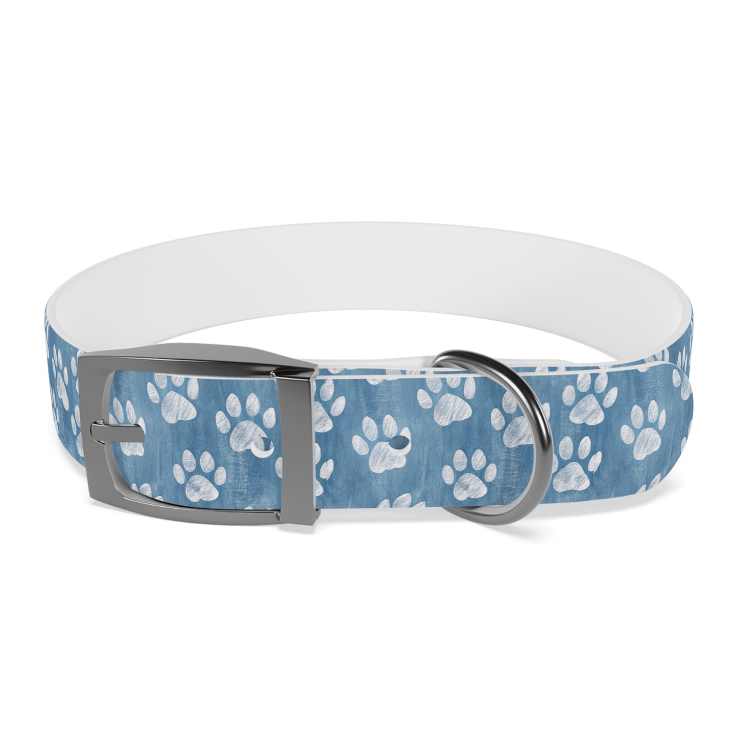 Blue Paw Print Dog Collar