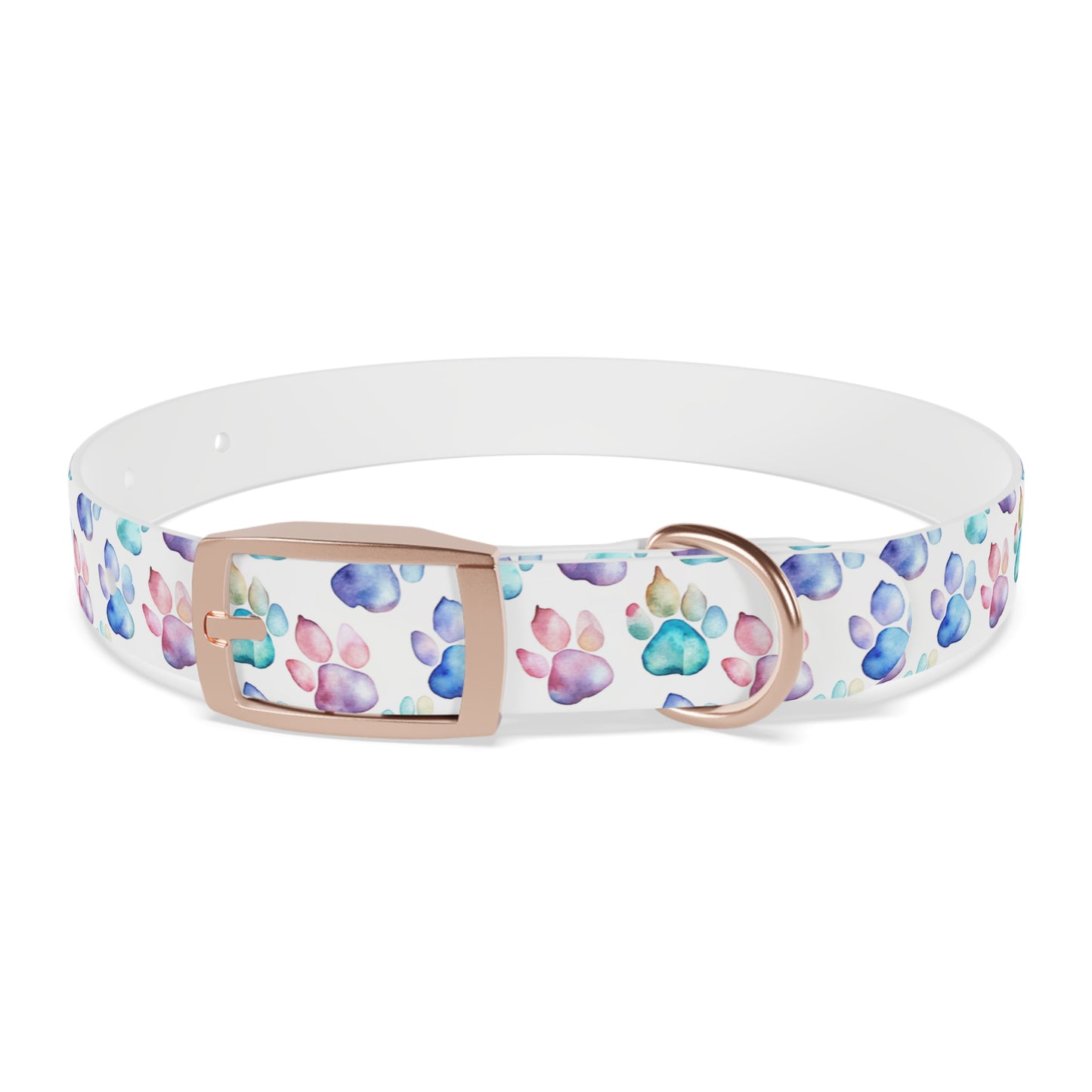 Watercolor Paw Print Dog Collar