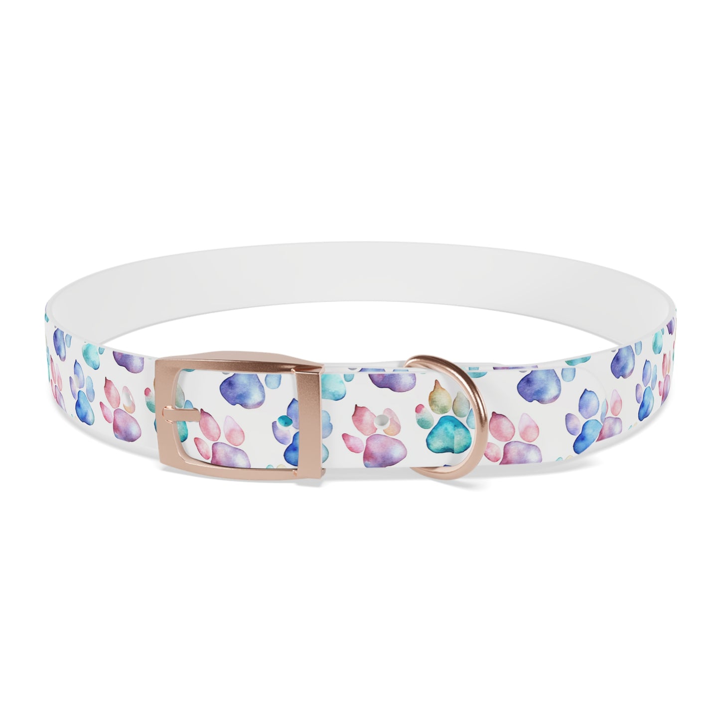 Watercolor Paw Print Dog Collar