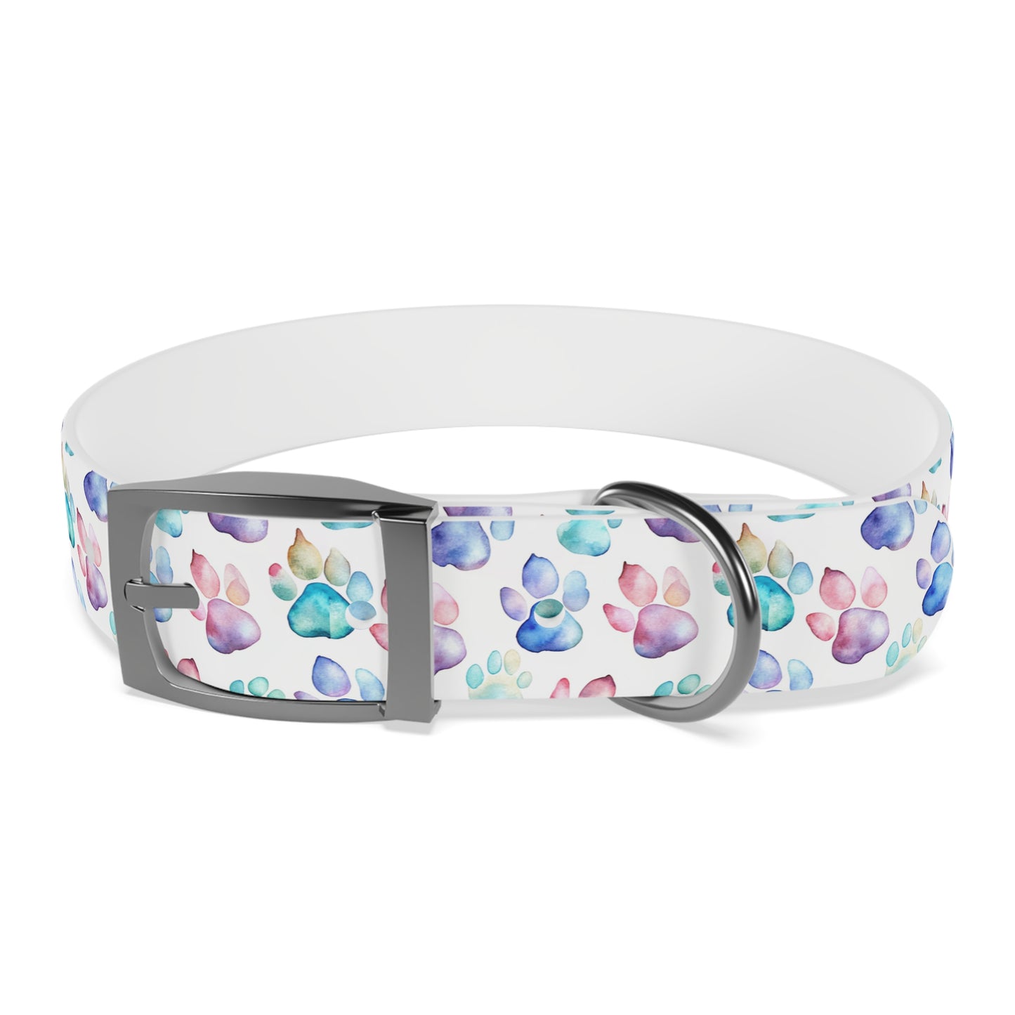 Watercolor Paw Print Dog Collar
