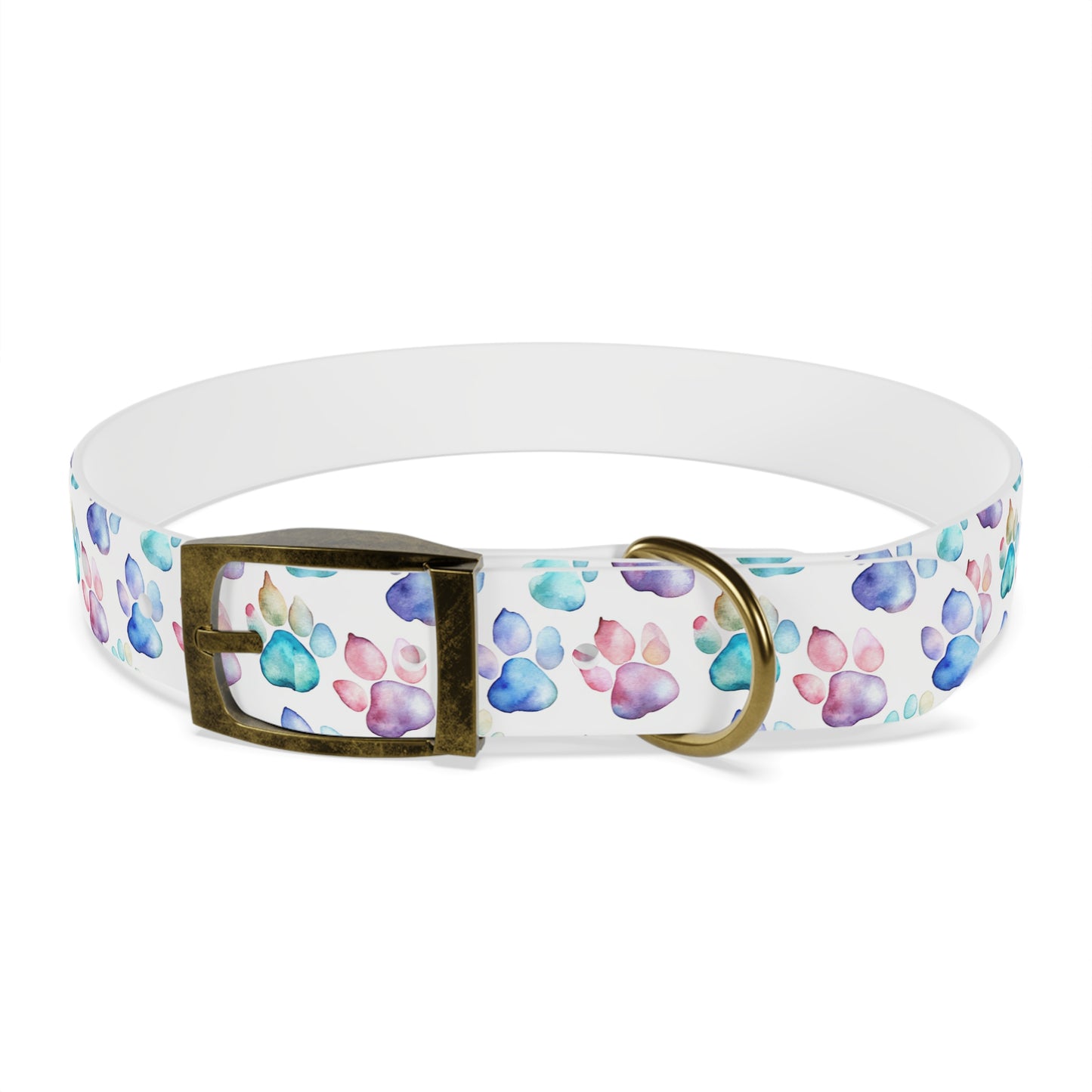 Watercolor Paw Print Dog Collar