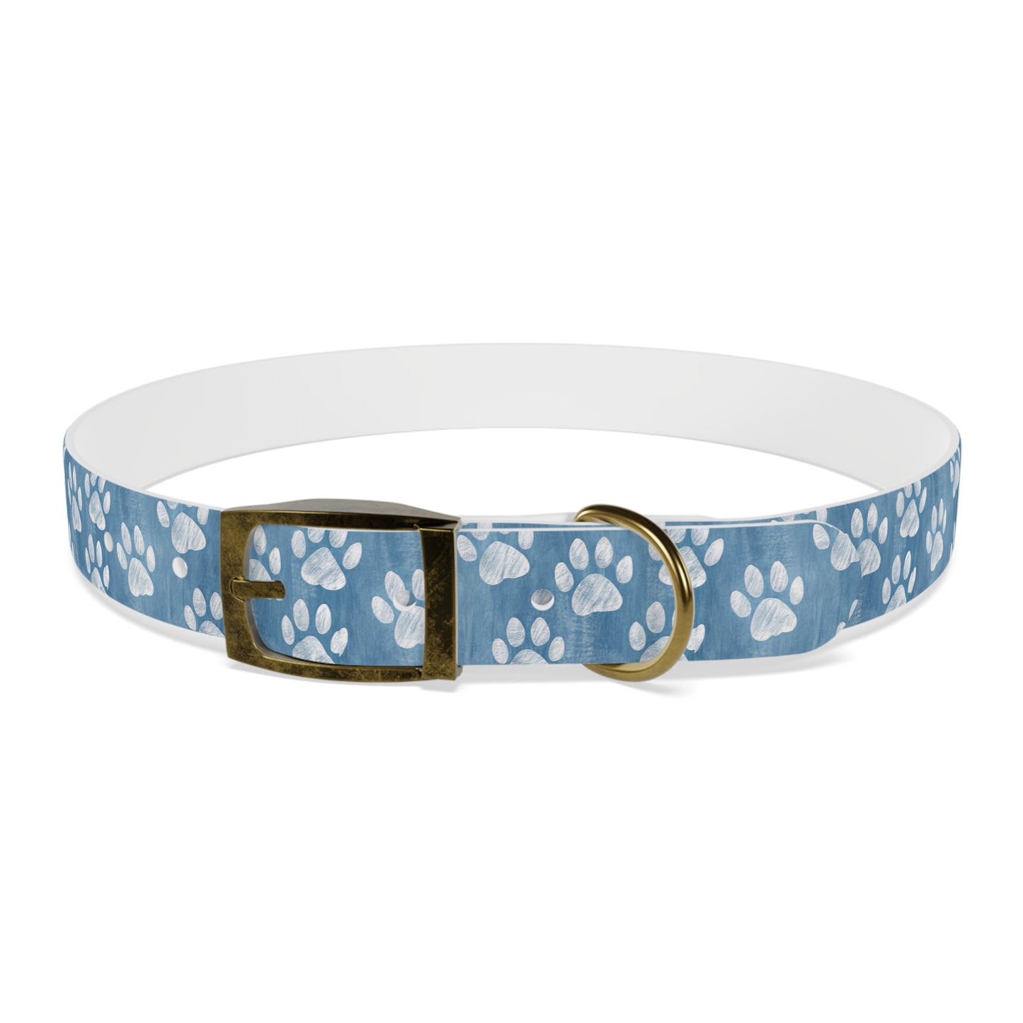 Blue Paw Print Dog Collar