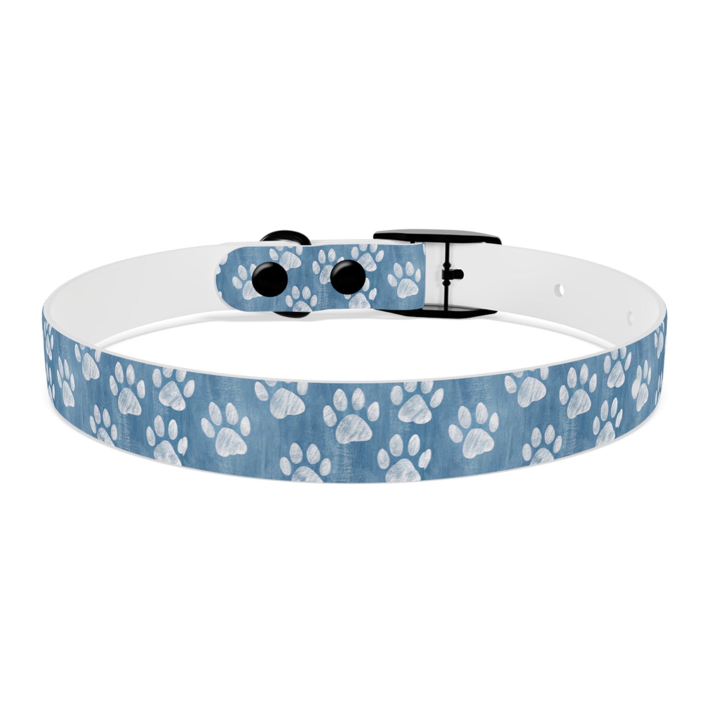 Blue Paw Print Dog Collar