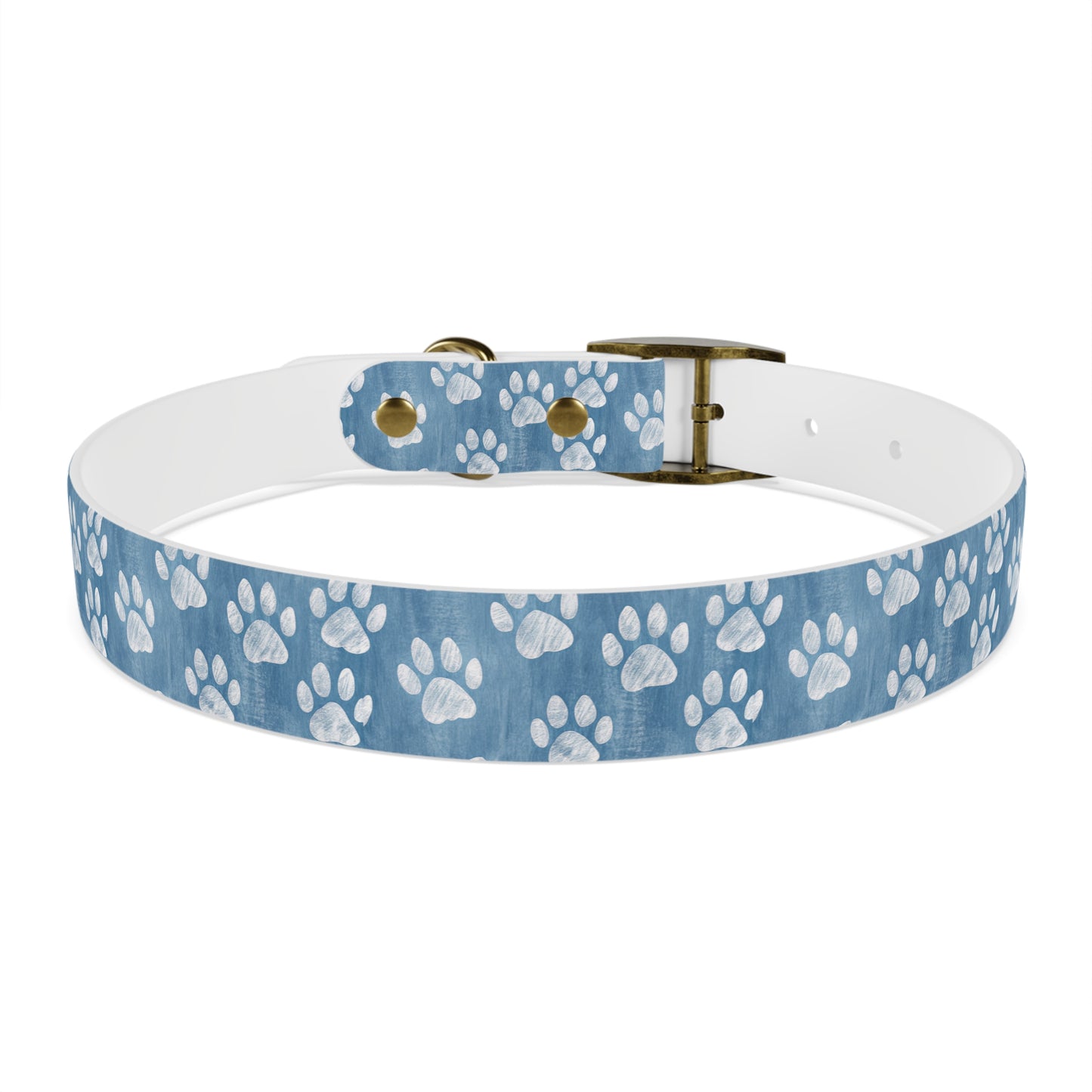 Blue Paw Print Dog Collar