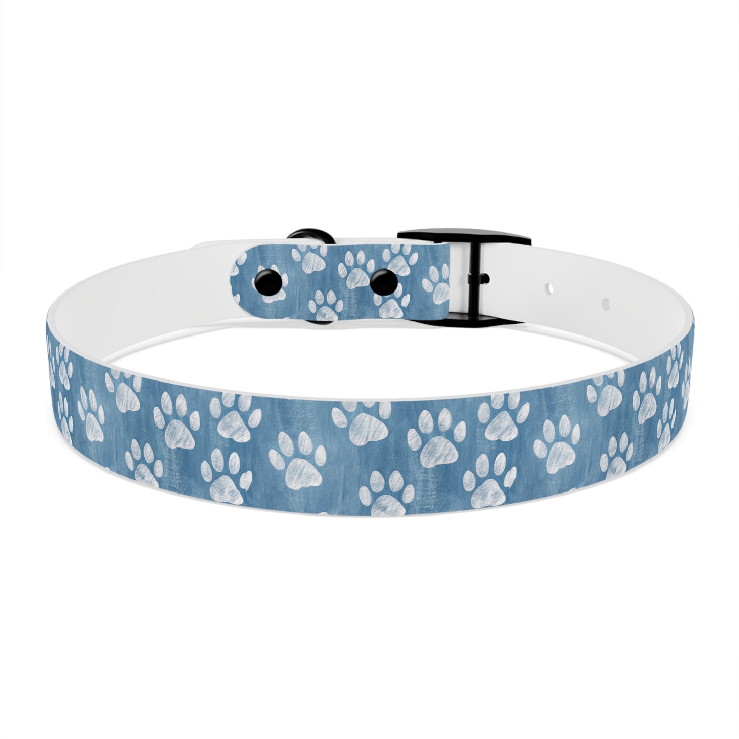 Blue Paw Print Dog Collar
