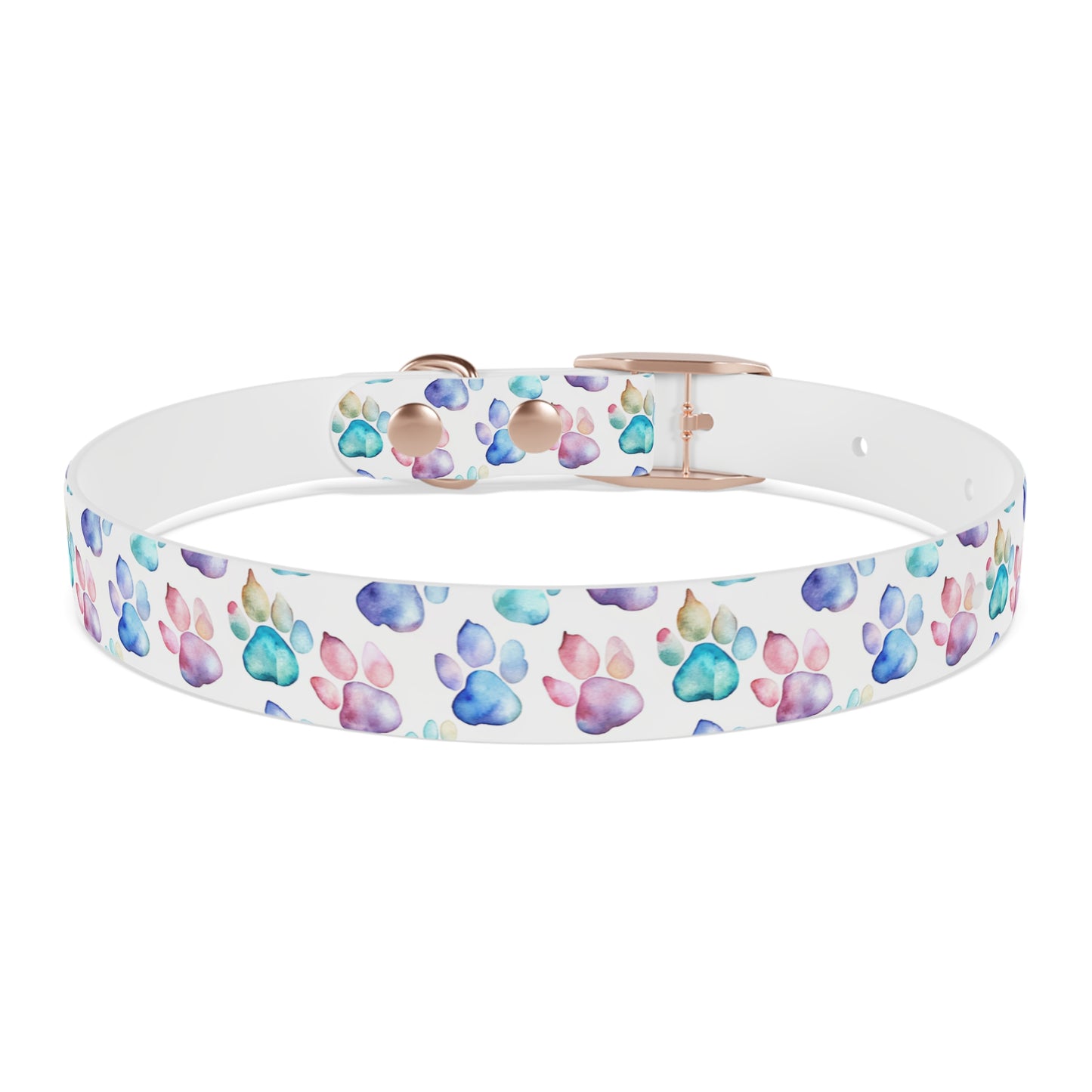 Watercolor Paw Print Dog Collar