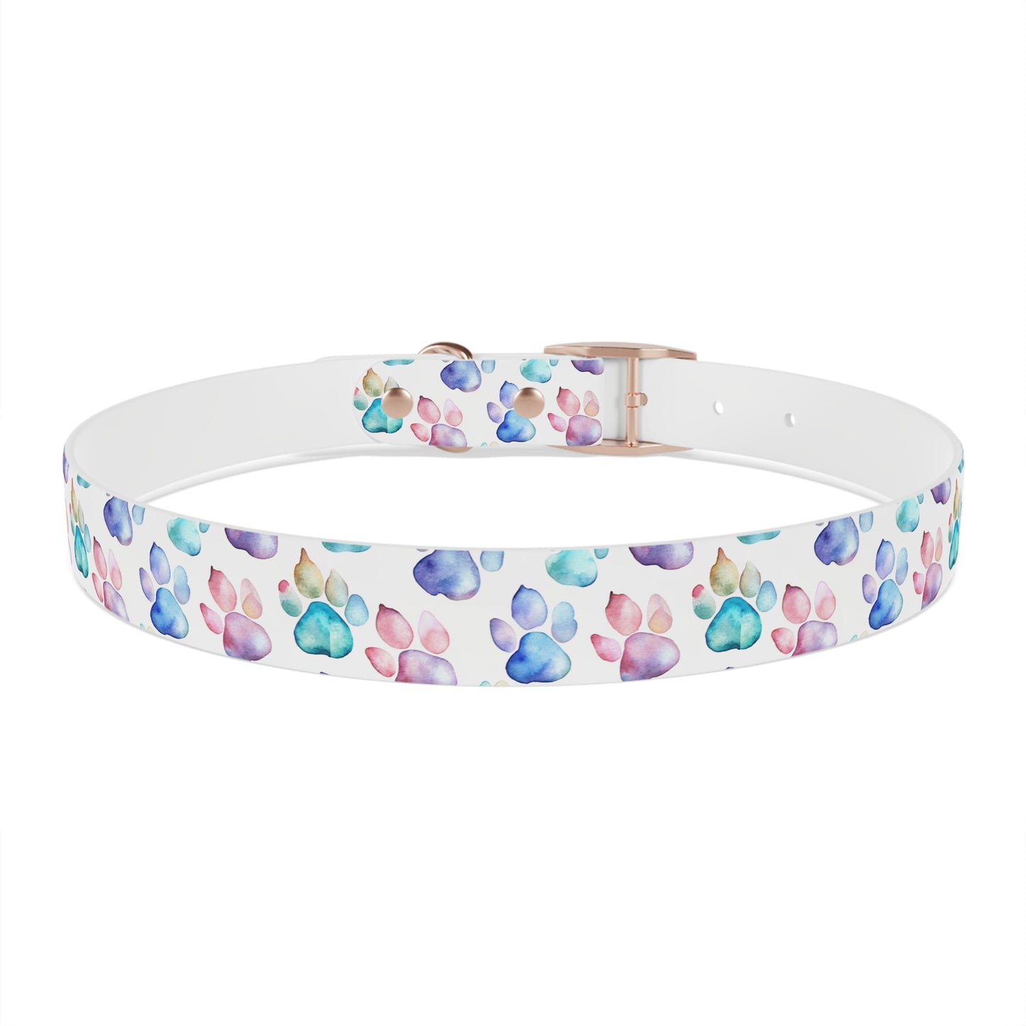 Watercolor Paw Print Dog Collar