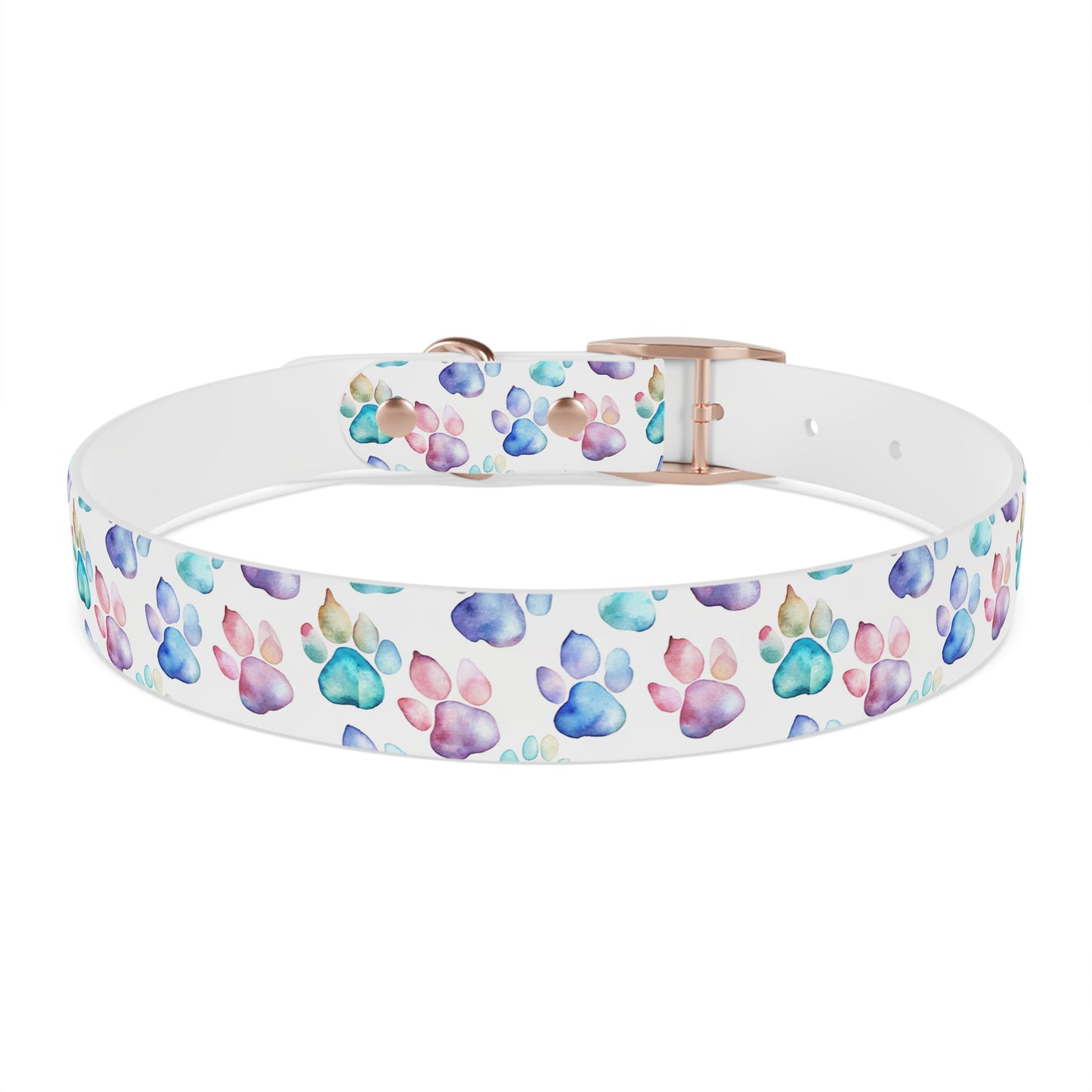 Watercolor Paw Print Dog Collar
