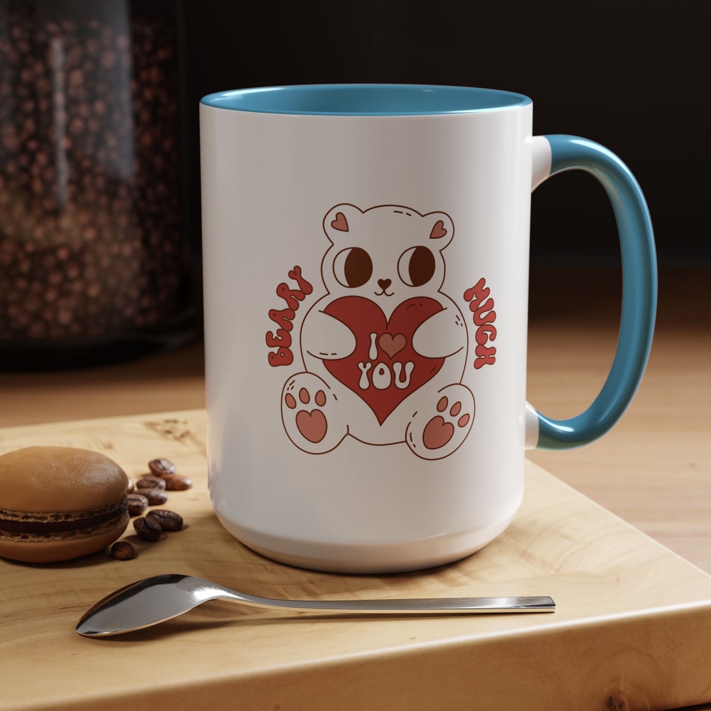 I Love You Bear Accent Coffee Mug