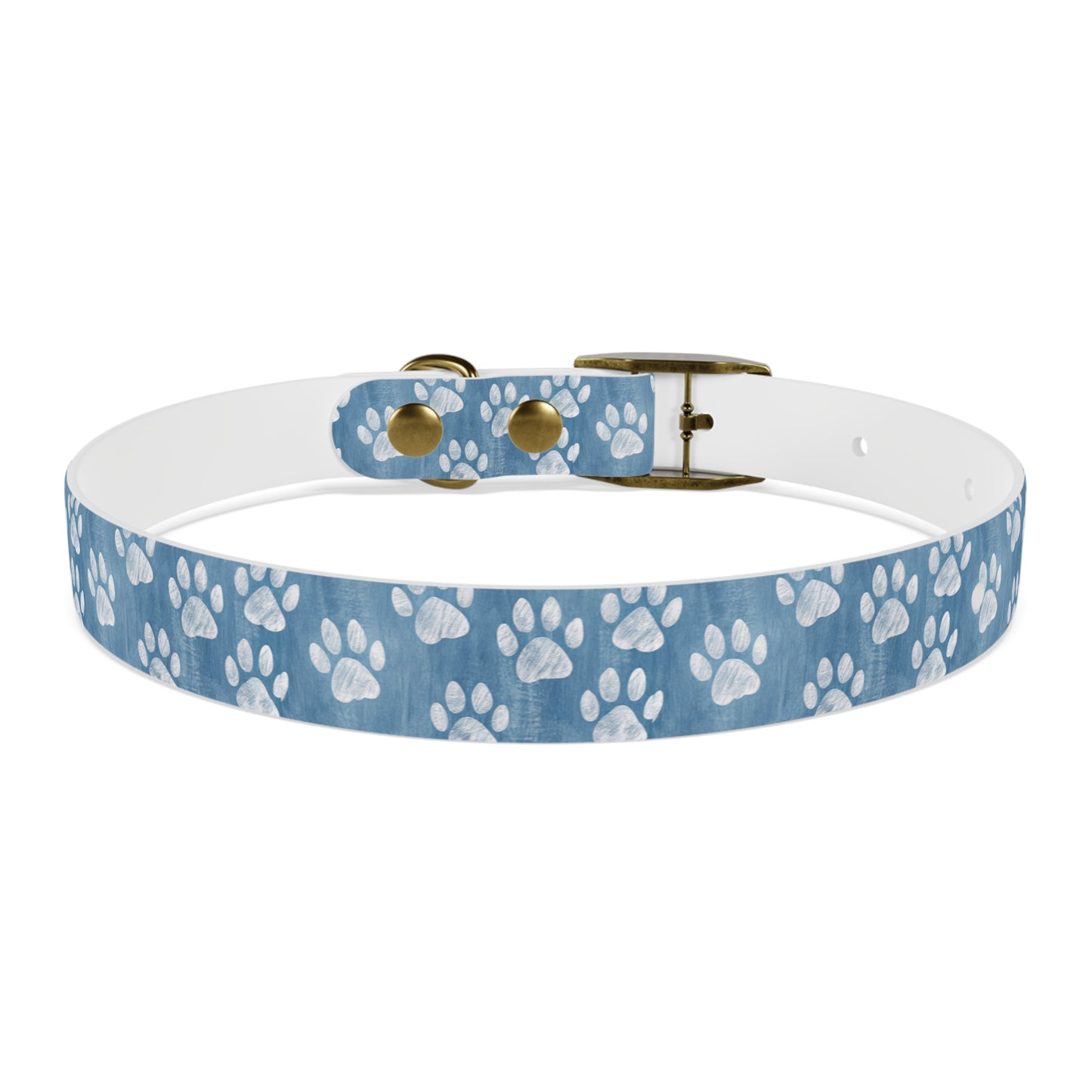 Blue Paw Print Dog Collar