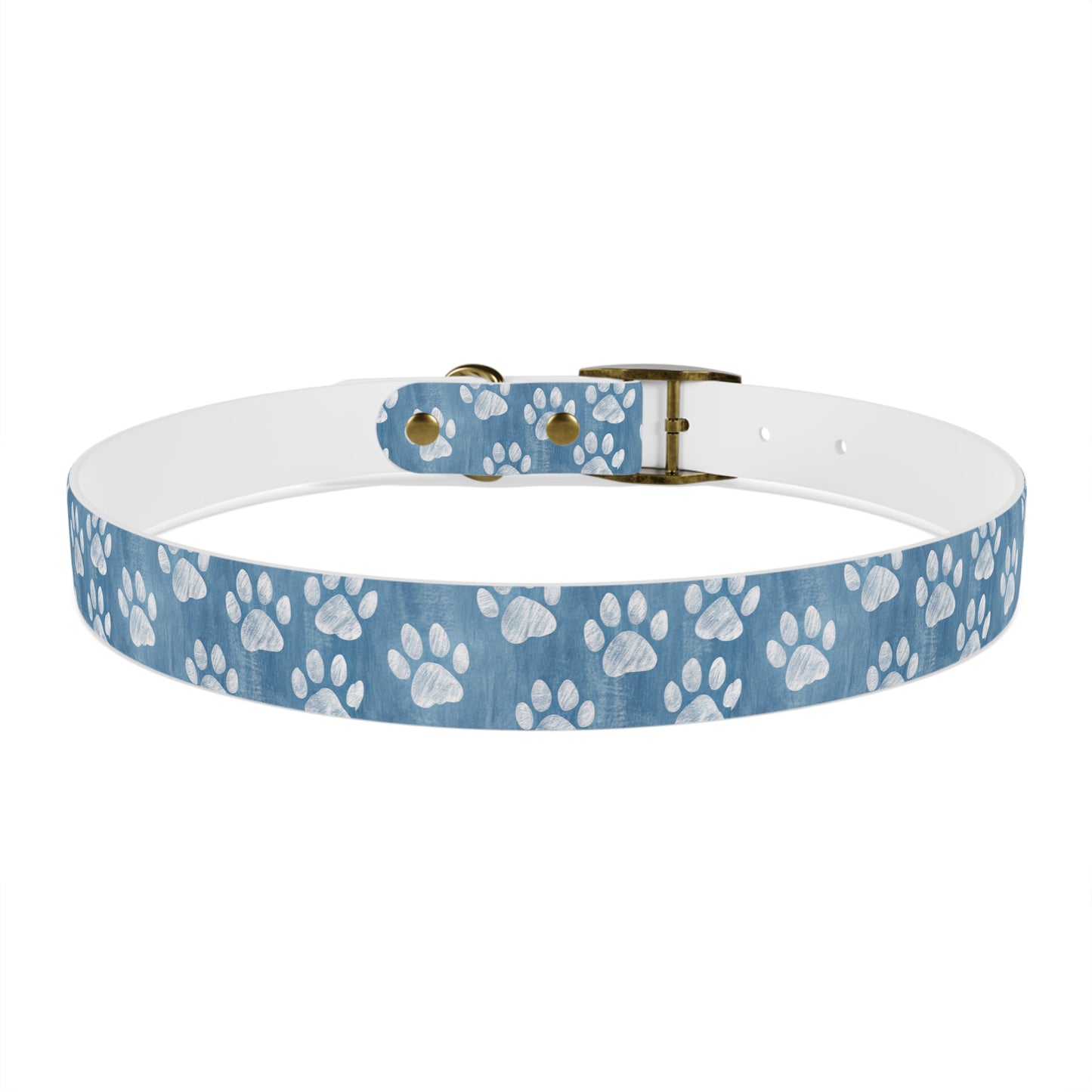 Blue Paw Print Dog Collar