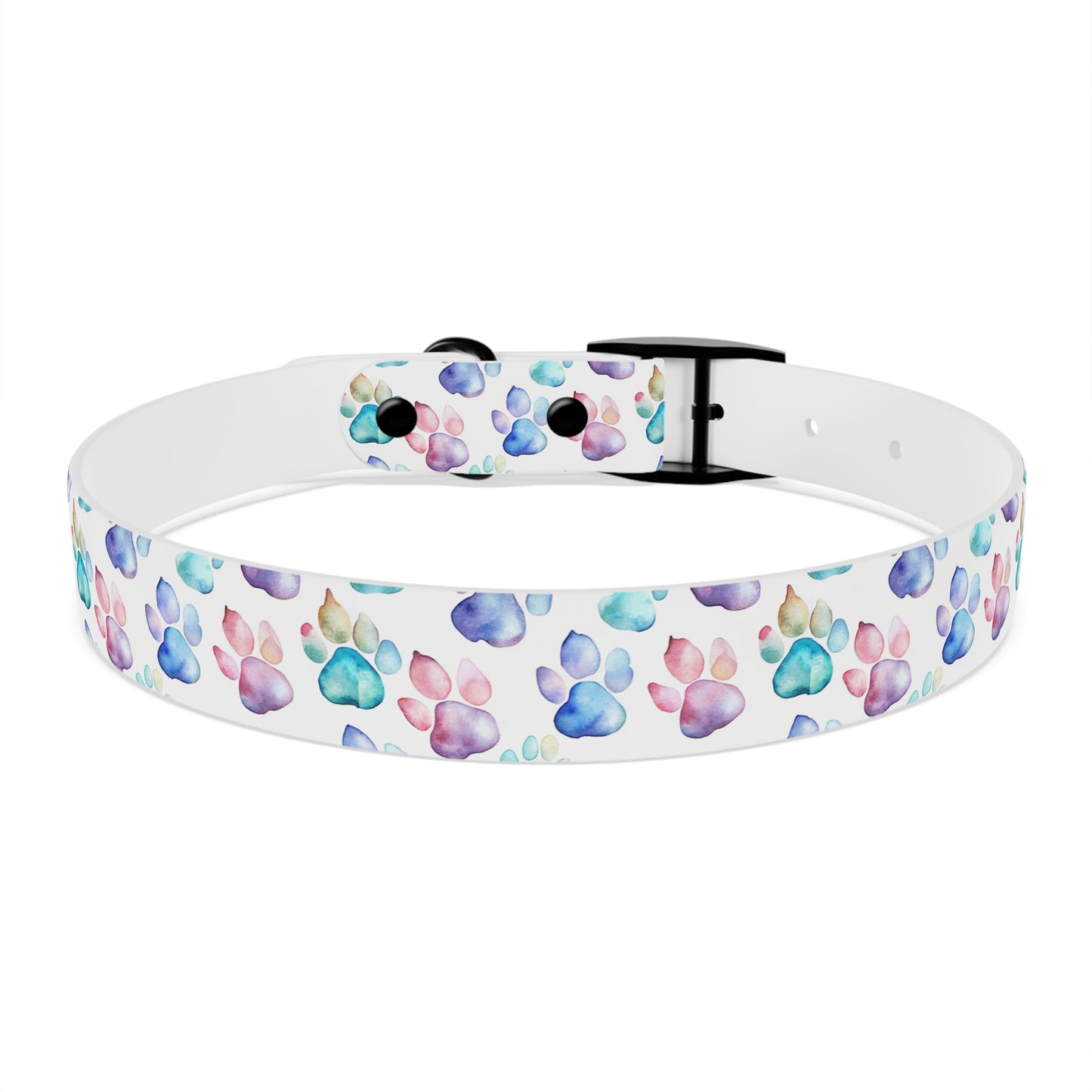 Watercolor Paw Print Dog Collar
