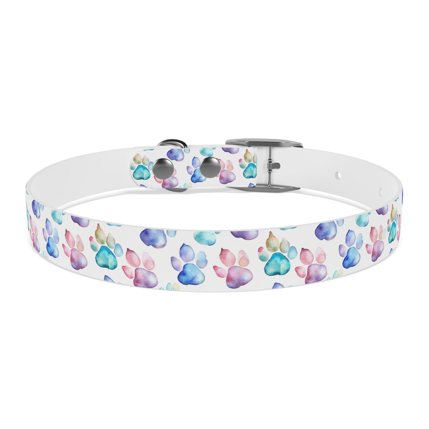 Watercolor Paw Print Dog Collar