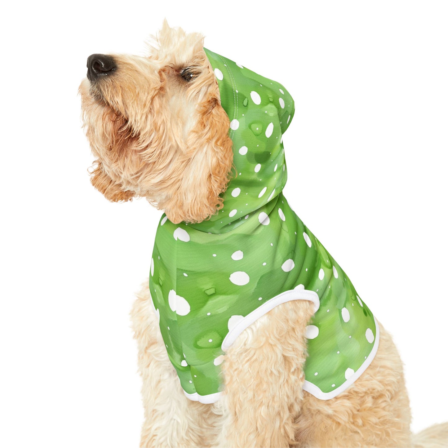 Green Watercolor Polka Dot Pet Hoodie