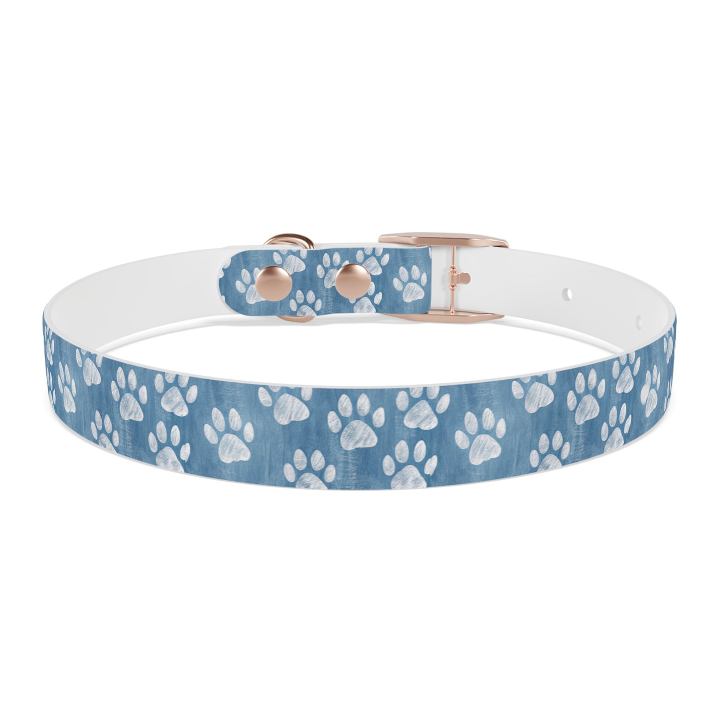 Blue Paw Print Dog Collar